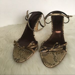 J.Crew Snakeskin Ankle Strap Heels / Size 6.5